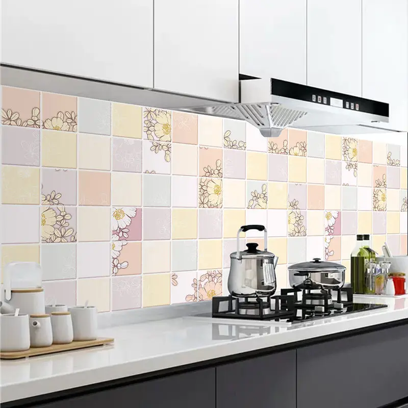 

Kitchen Oil-proof Self Adhesive Wallpaper Wall Stickers Anti-fouling High-temperature Aluminum Foil Stickers Stove Contact Paper