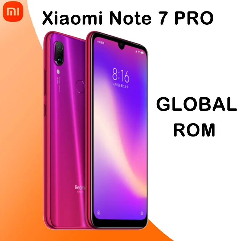 Xiaomi Redmi Note 7 Pro Cell Phone Fingerprint Quick Charge Cellphone 6GB+128GB GLOBAL ROM