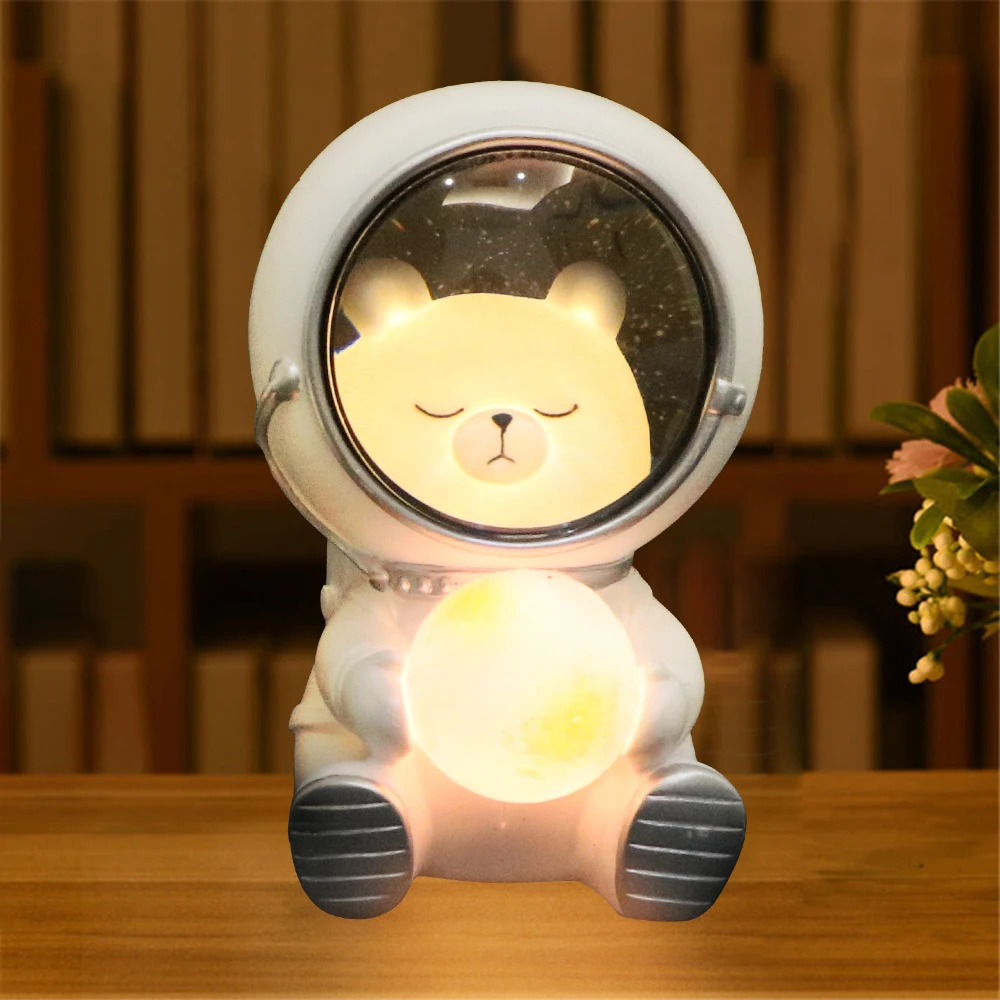 

Creative Astronaut Atmosphere Night Light Cartoon Ornaments Cute Pet Galaxy LED Bedroom Bedside Lamp Birthday Kids Gifts