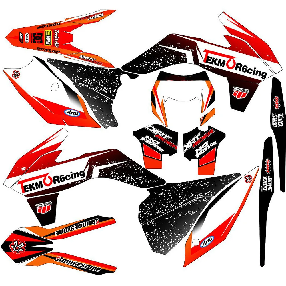 Для KTM 125 250 300 350 450 EXC мотоциклетные наклейки Обтекатели графика 3M Наборы фонов для