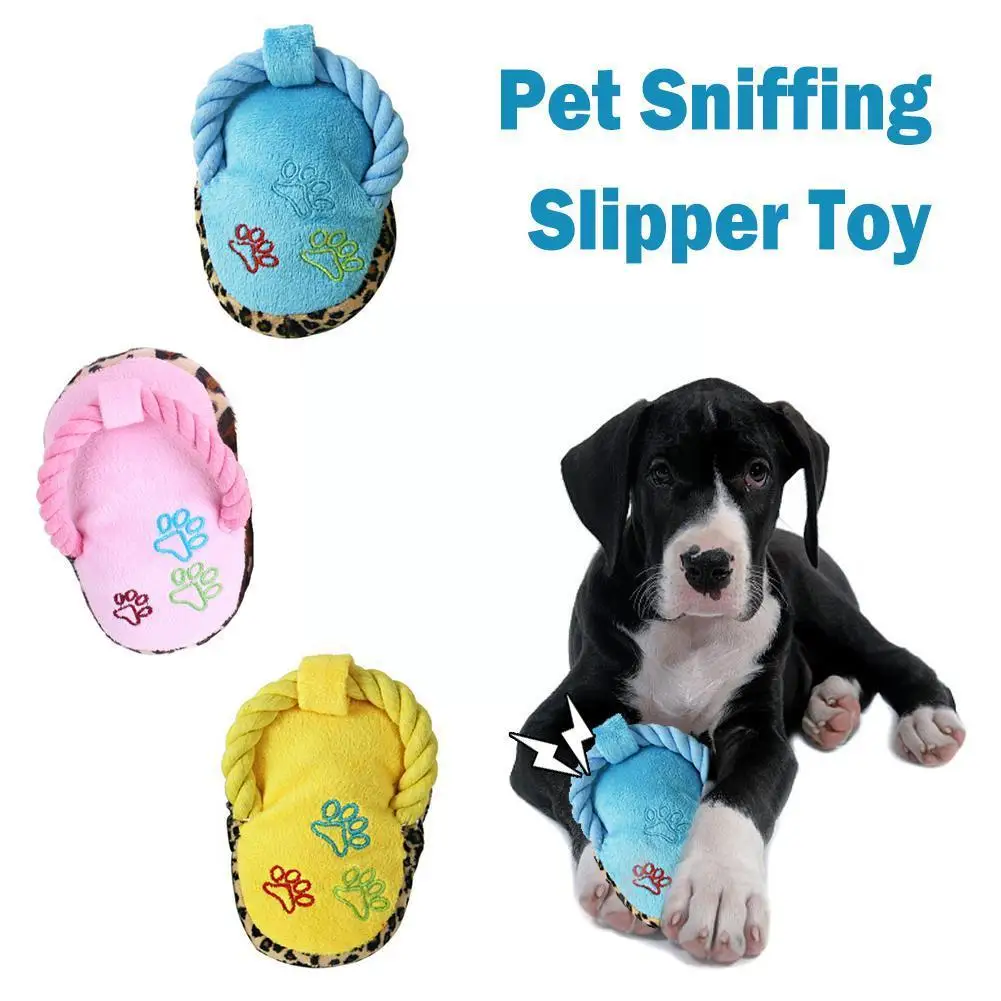 

Funny Pet Dog Toys Plush Slippers Squeaky Stuffed Plush Dog Toy Cute Squeaky Chew Toy For Small Medium Dog Puppy Interactiv C8m5
