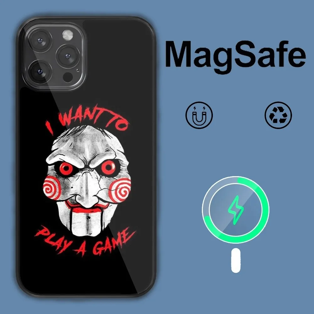 Чехол для телефона с изображением фильма пилы iPhone 14 13 12 11 15 Pro Max Plus Magsafe Магнитный