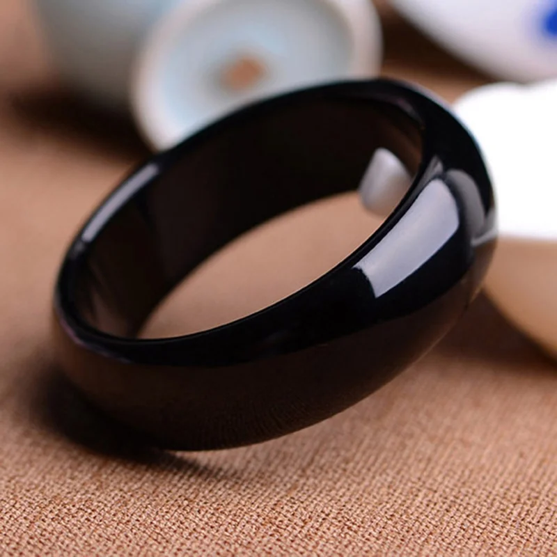

Women Bangles Drop Shipping Natural Black Agate Bracelets Cuff For Women Engagement Dance Party Fine Jewelry Gifts