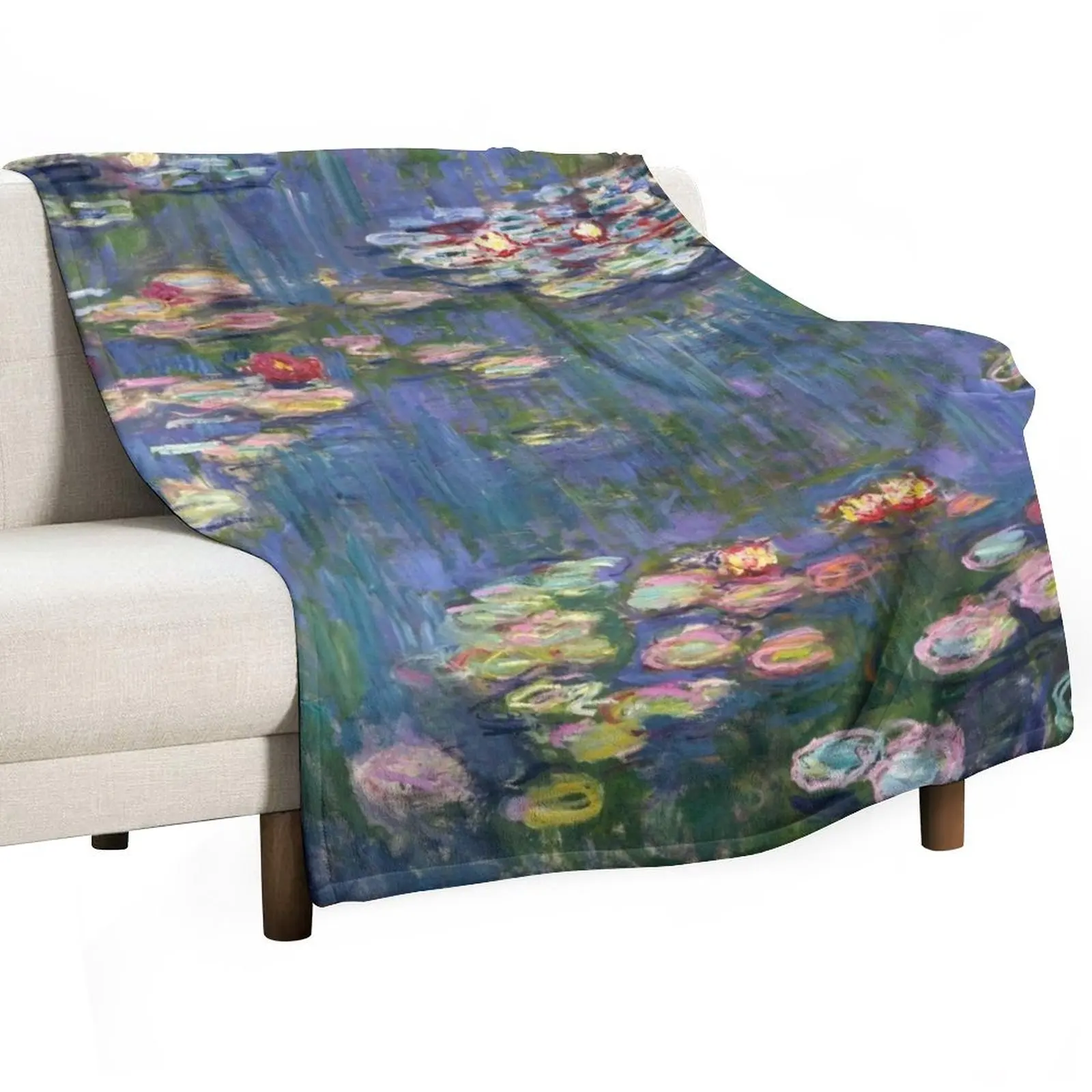 1916-Claude Monet-Water Lilies-200 x 200 Пледы Очень большое одеяло Роскошные летние модные