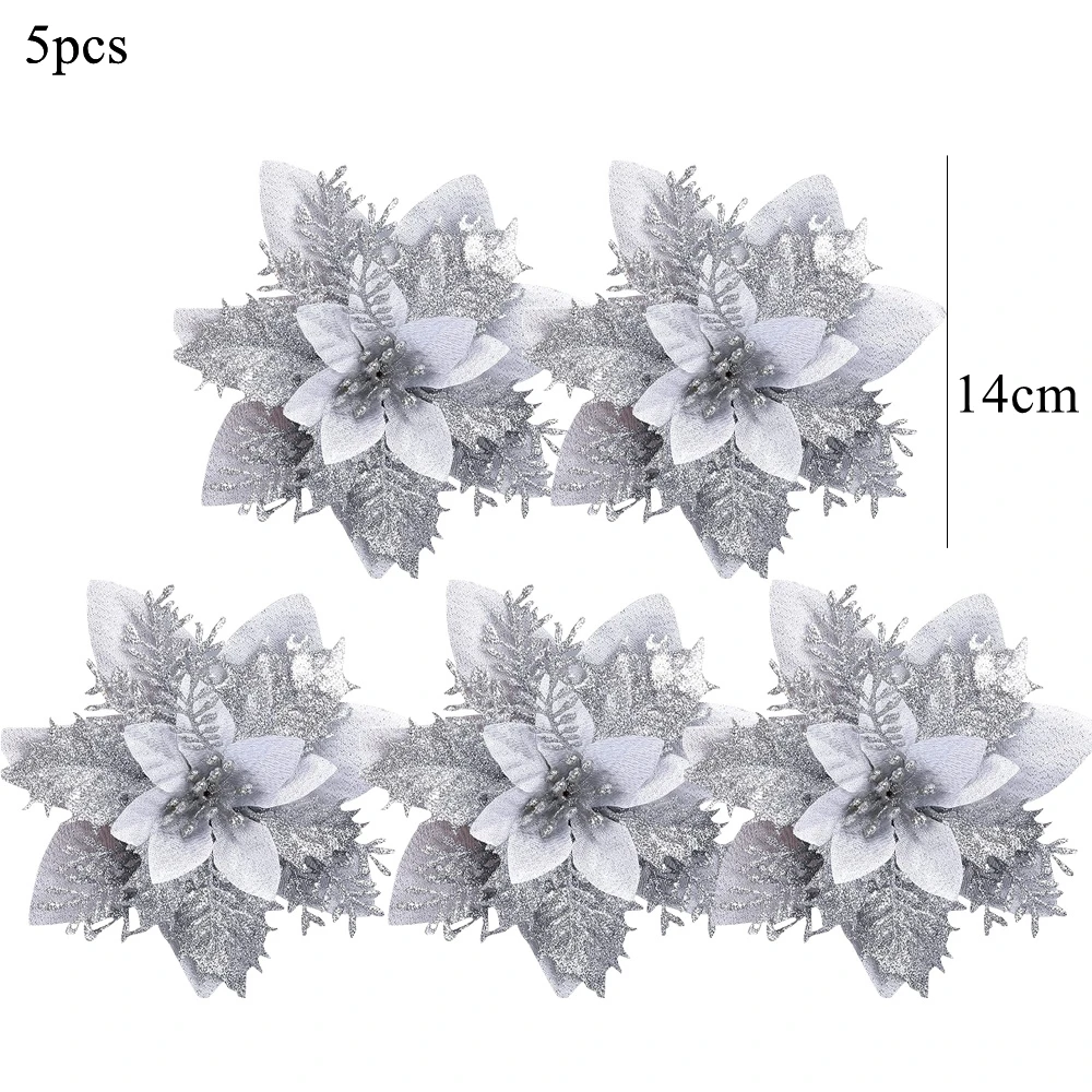 

Рождественские цветы DIY House 5 шт. красные золотые синие