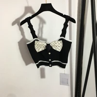 women short sling slim with bow diamonds and 3d roses hot sexy style knitted soft and comfortable faddish beauty 2022 summer