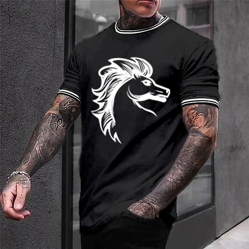 

Summer Fashion Simple Men's T-Shirts 3d Printed Letters Men's T-Shirts Round Neck Short Sleeves Oversized Top T-Shirts Camisa