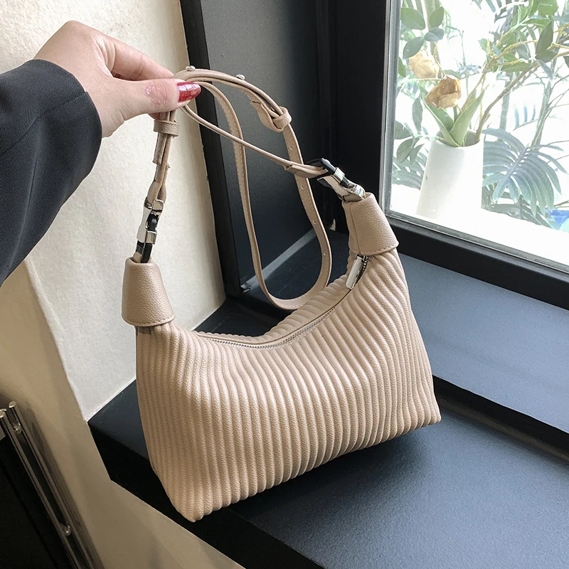 

Fashion Pleated Hand Bags for Women High Quality PU Shoulder Bag Designer Crossbody Bag Cute Purses and Dumpling Dumplings
