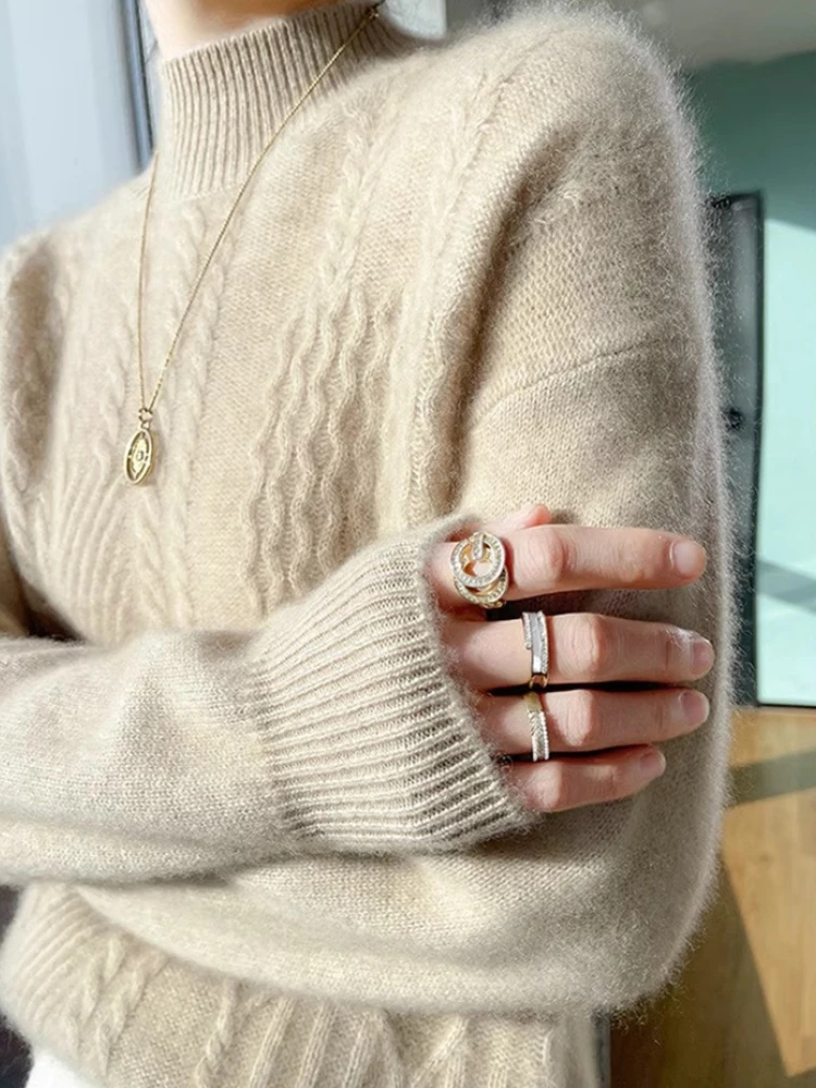 Нежные пуловеры для женщин новинка 2024 джемперы с полувысоким воротником