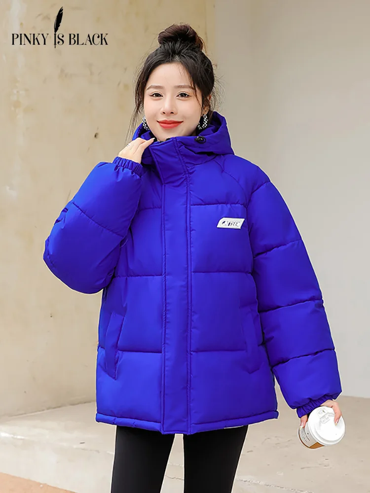 PinkyIsBlack Winter Jacket Women Parkas Thicken Warm Coat Women Hooded Jackets Solid Color Short Parka Coat Women New Streetwear