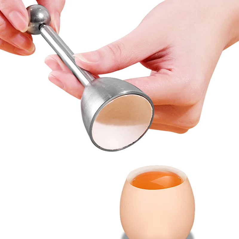

Крышка топпера для вареных яиц из нержавеющей стали, инструмент для верхней чашки, держатель для яиц на завтрак, открывалка, аксессуары, кухонное приспособление для готовки
