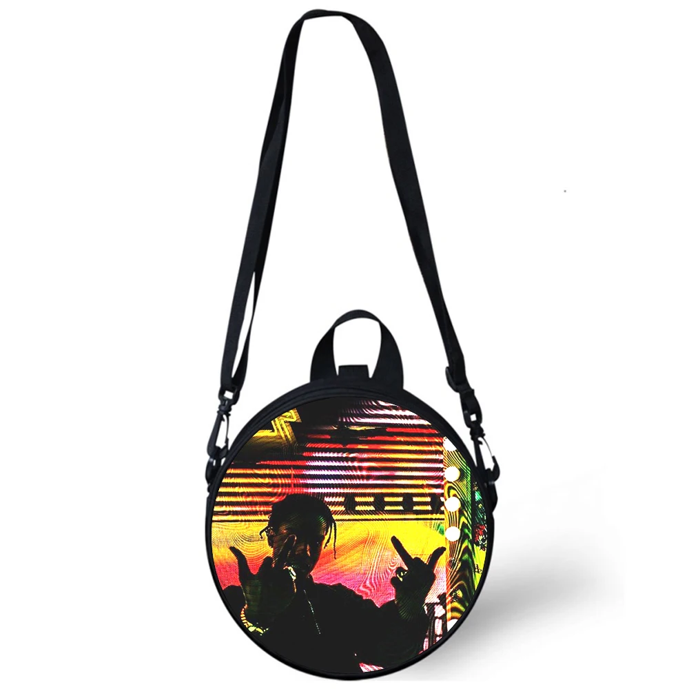 Asap Rocky Rapper TESTING Child kindergarten Bag Print Crossbody Shoulder Bags For School Women Mini Round Bagpacks Rugtas Bag