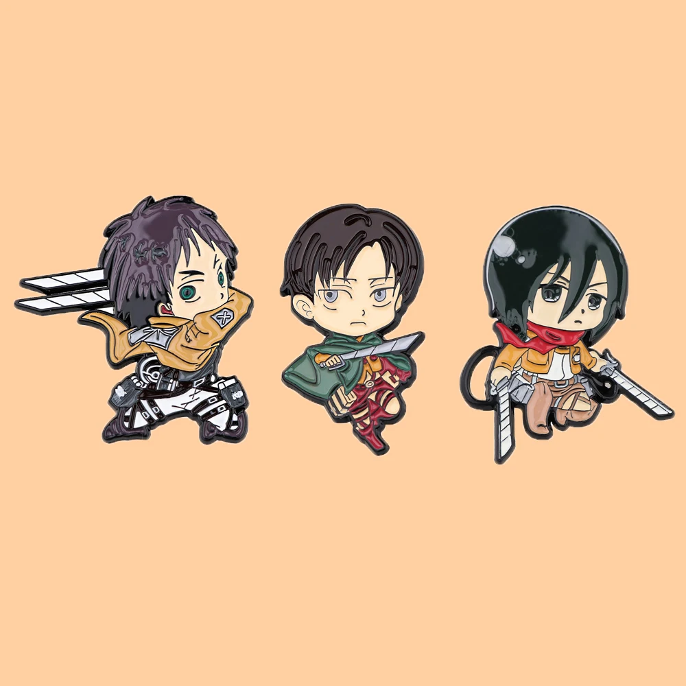 

Attack On Titan Enamel Pins Collections Cartoon Anime Jewelry Brooches Denim Shirt Collar Badge Lapel Friends Gifts