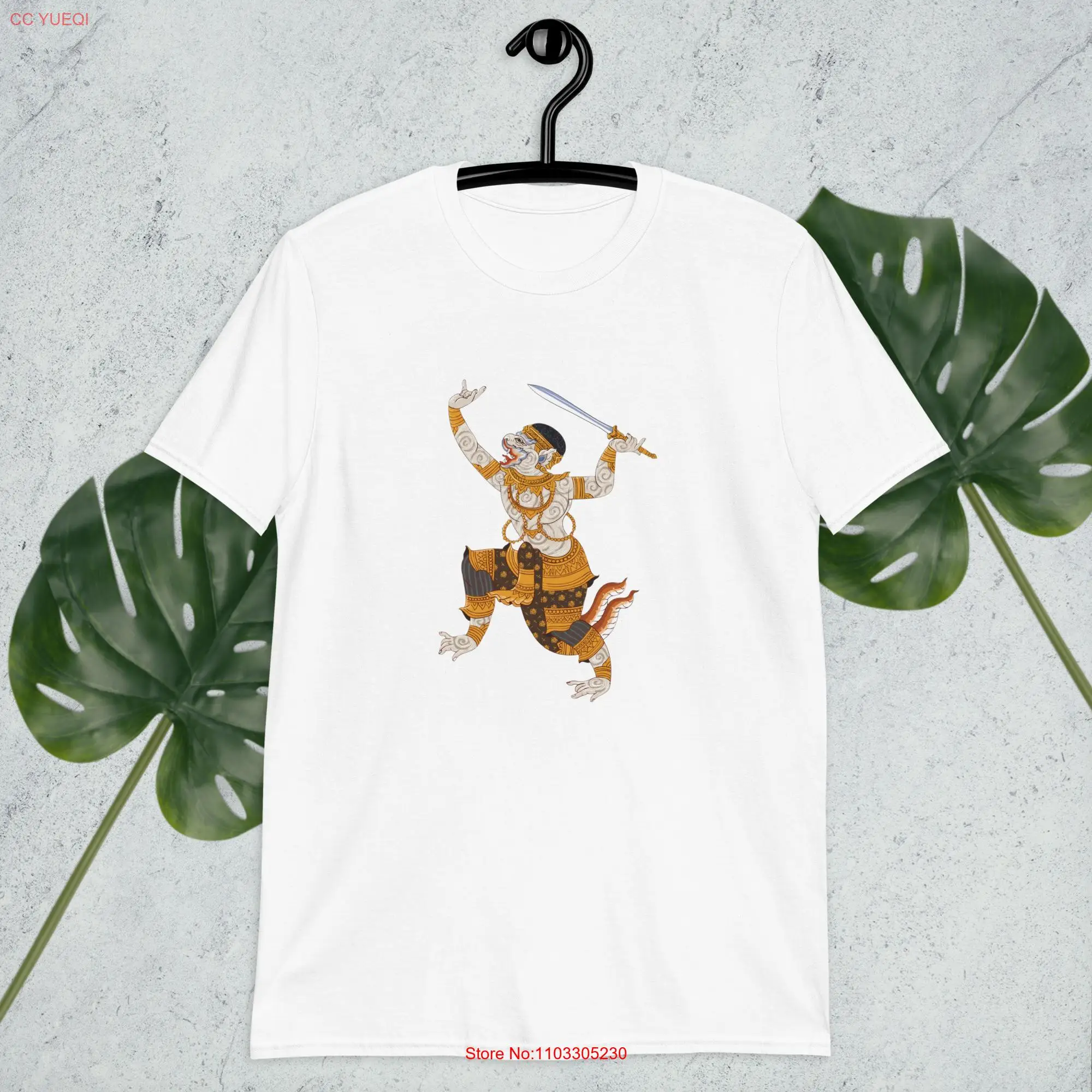 Тайская футболка Hanuman с сак Янтом длинными или короткими рукавами