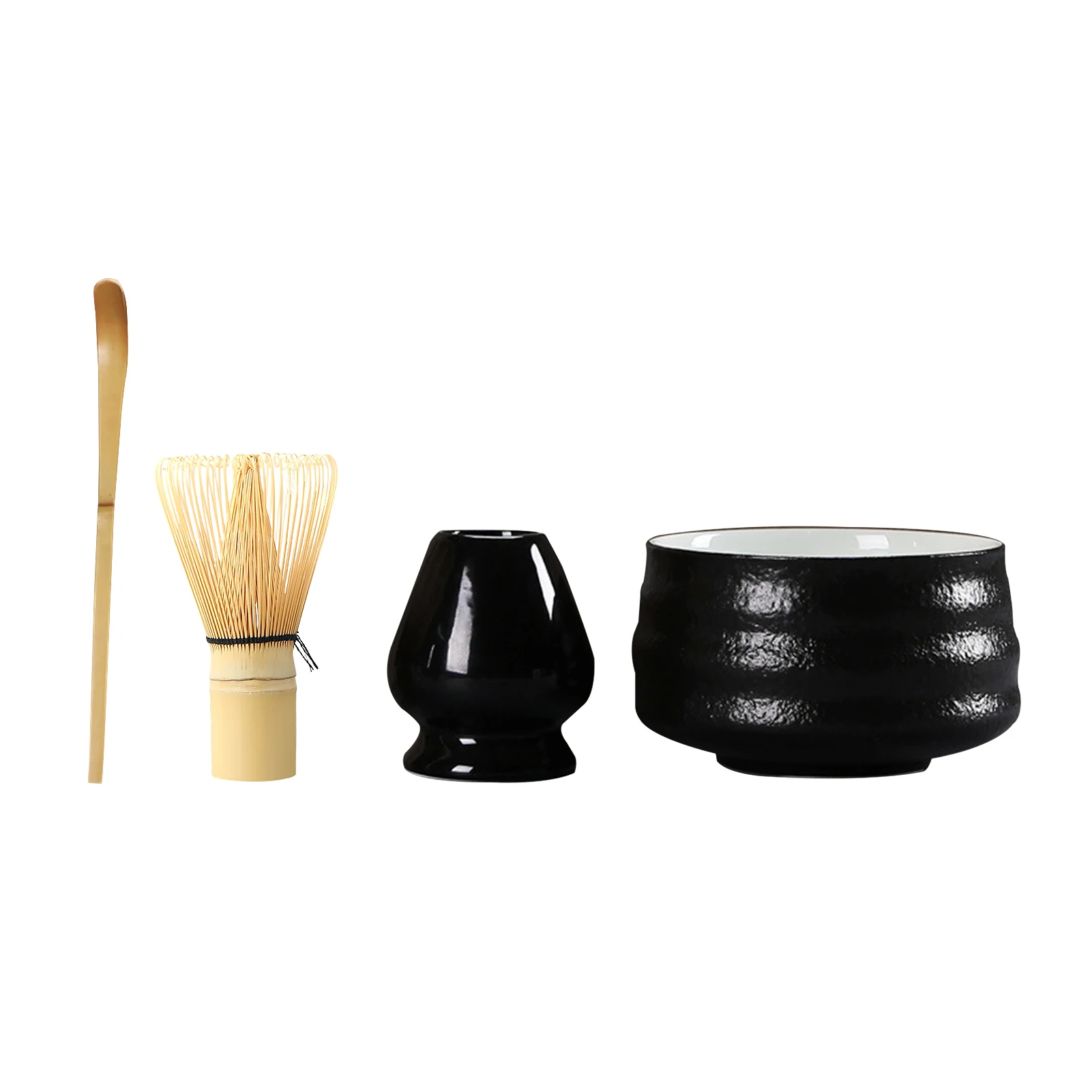 

4pcs Handmade Traditional Japanese Bowl Whisk Accessories Holder Stand Matcha Tea Set Tool Ceremony Home Kit Easy Clean
