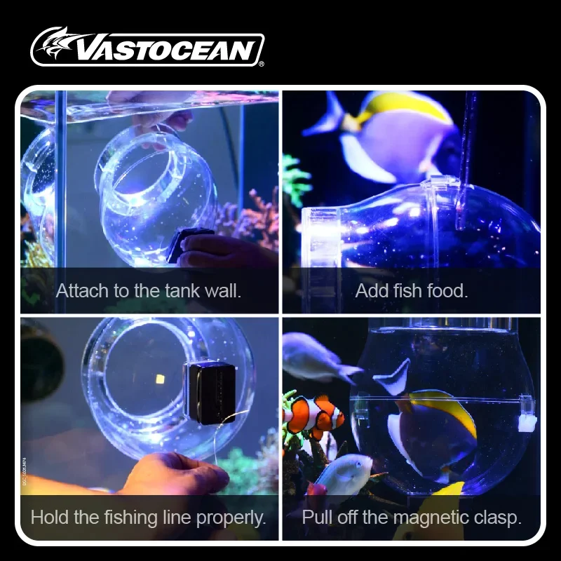 Фото VASTOCEAN Мяч для ловли аквариума, инструмент для ловли аквариумных рыб, морская ловушка для рыбы, высокопрозрачный пластик для ловли рыбы №4