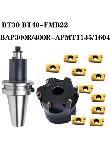 1 комплект BT30 FMB22 BT40 FMB22 держатели инструментов + 1 шт. BAP300R/BAP400R + 10 шт. APMT1604/APMT1135 твердосплавные вставки для токарного станка с ЧПУ торцевая фреза