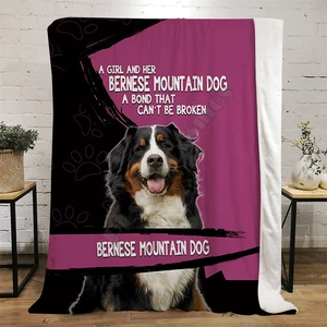 Animal Flannel Blanket Bernese Mountain 3D Printed Blanket Kids Adult Soft Bed Cover Sheet Plush Blanket Multipurpose Blanket
