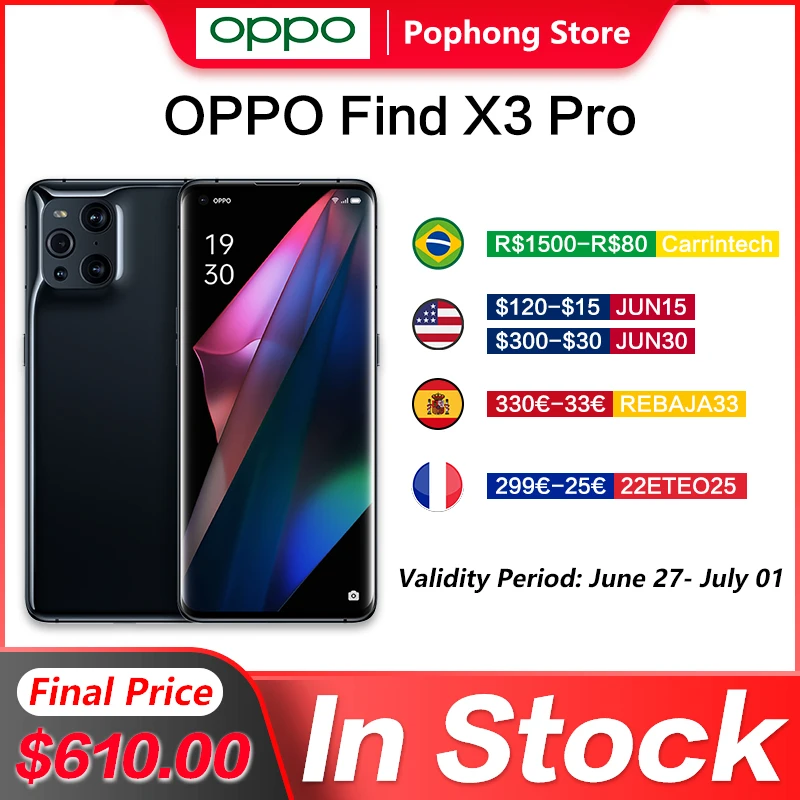 OPPO-teléfono móvil Find X3 Pro 5G Original, 6,7 pulgadas, Snapdragon...