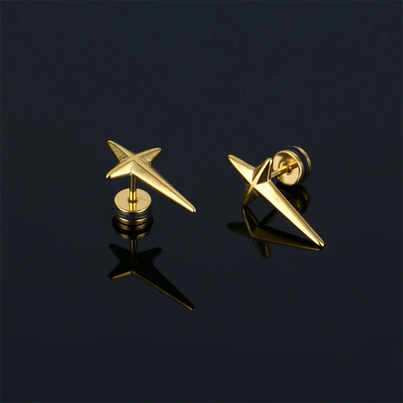 Серьги-гвоздики из титана в стиле панк для мужчин и женщин, винтовые украшения из нержавеющей стали для пирсинга, ювелирные изделия в подарок для пар, E399, 1 шт.