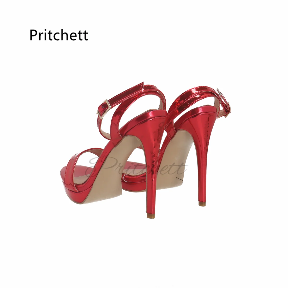 One Strap High Heels Sandals Women's Open Toe Summer Shoes Red Leather Stiletto Mature Concise Wedding Bride Shoe Female