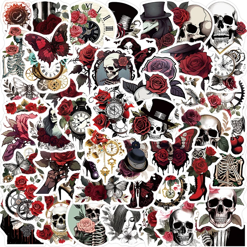 

10/30/50PCS Kawaii Punk Rose Stationery Sticker Aesthetic PVC Children's Decoration Scrapbooking School Supplies for Kids