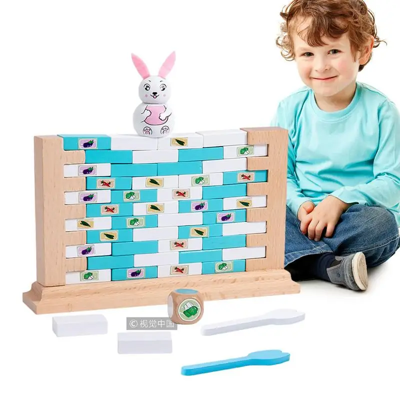 

Rabbit Stacking Toy Building Blocks Stackable Wood Blocks Toy For Building And Learning Stimulating Creative & Imaginative Play