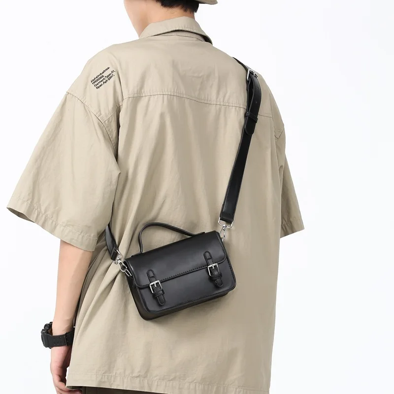 

Bag Small And Men Square Sling Classic New Black Vintage Designer Pu Leather Messenger Handbags Crossbody 2022 Purses Bag