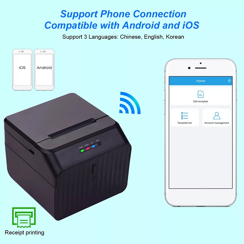 Термопринтер для чеков и этикеток Milestone Mini Desktop Pos 2 дюйма 58 мм Bluetooth термопринтер
