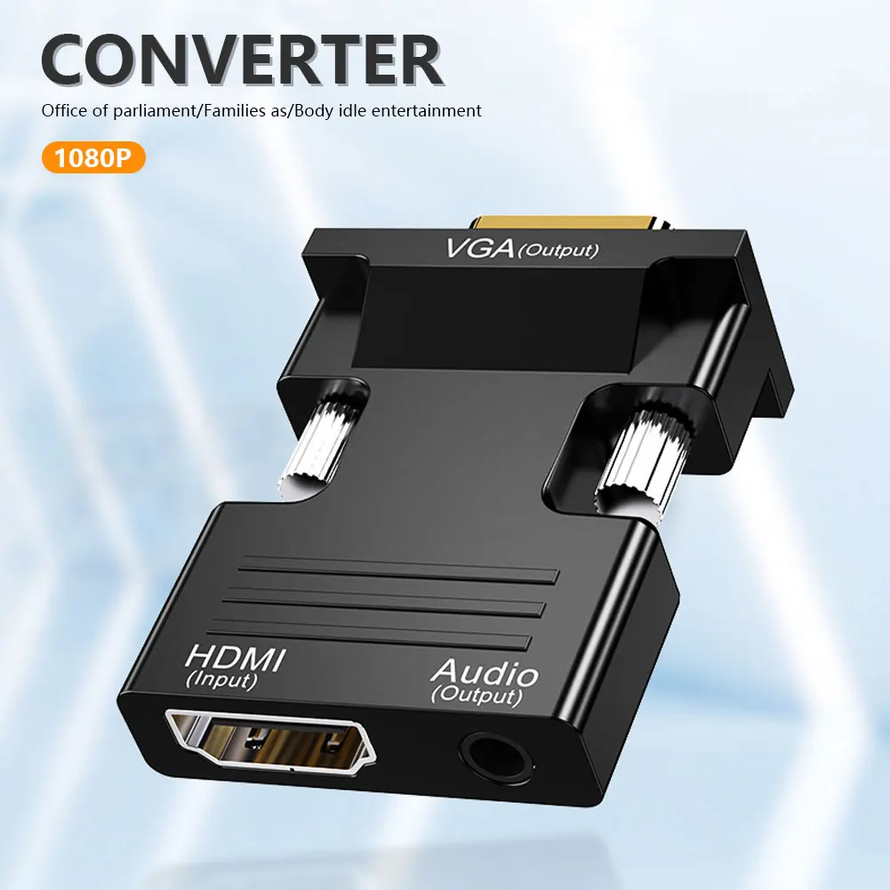 HD 1080P HDMI-совместимый адаптер VGA от F до M кабель преобразователя цифрового в