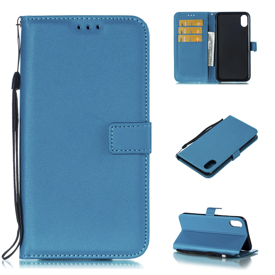 Solid Color Leather Wallet Case For iPhone 14 XS MAX X XR 5 5S SE 2020 4 4S 6 6S Plus 7 8 11 Pro 12 mini 13 Flip Cover Card Slot