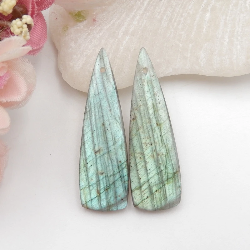 

Серьги-капельки из натурального Лабрадорита, камень для сережек making39 x 12x3 мм 6,3g
