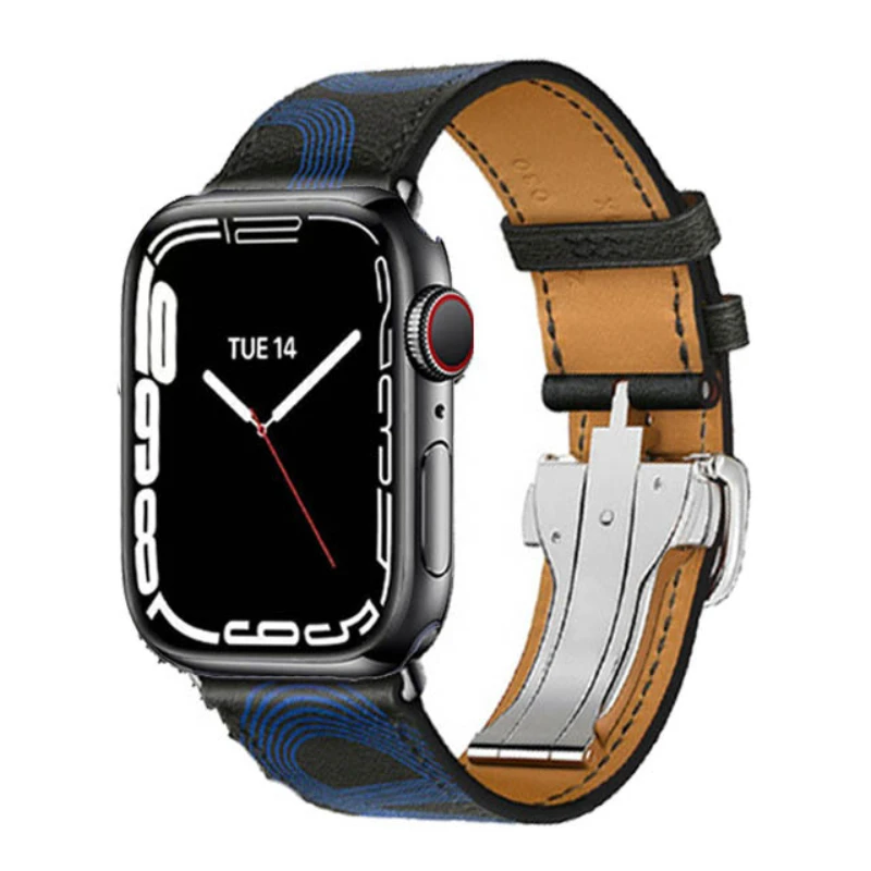 Leather Strap For Apple Watch Ultra Band 49mm 44mm 45mm 40mm 41mm 38mm 42mm Watchband Bracelet For iWatch Series 8 7 6 SE 5 4