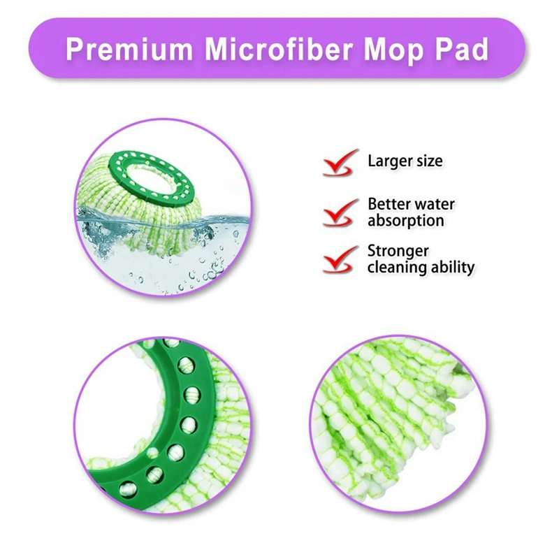 Replacement Mop Head For Libman Tornado Spin Mops Microfiber Machine Washable
