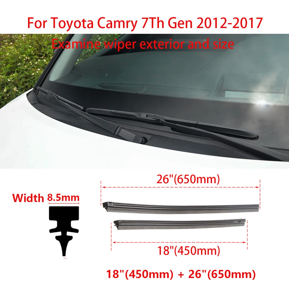 

1 комплект для Toyota Camry 2006-2023 Автомобильная Щетка стеклоочистителя, Резиновая полоса, запасная деталь