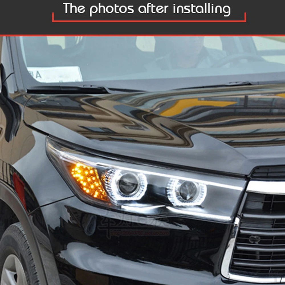 Автомобильные передние фары для Toyota Highlander 2015-2017 Орлиный глаз новые модели