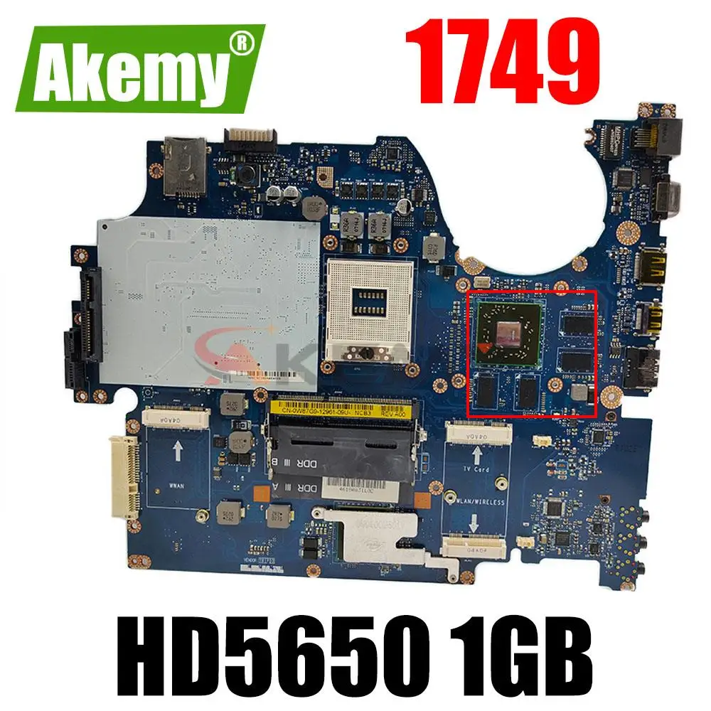 

CN-0W87G9 0W87G9 W87G9 For Dell Studio 1749 Laptop Motherboard NAT02 LA-5155P HD5650 1GB DDR3