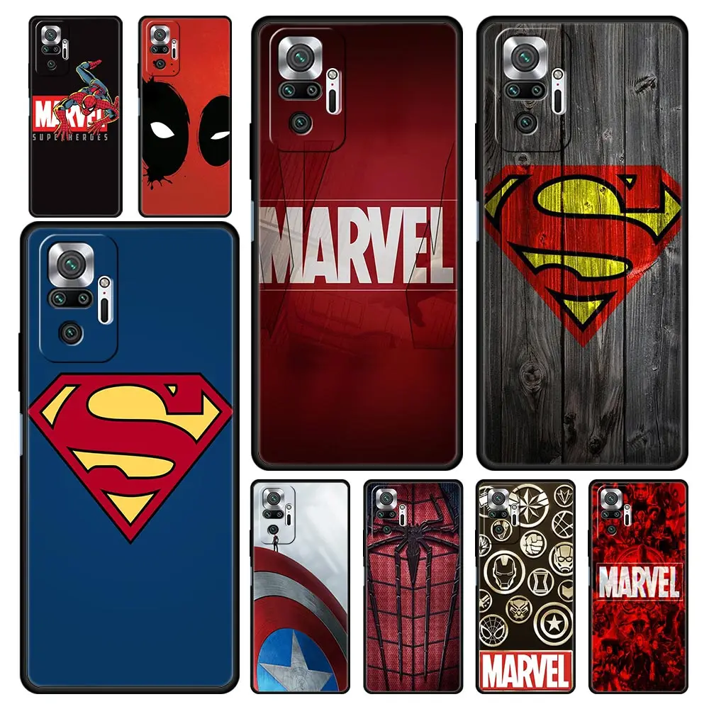 

Cover Case for Xiaomi 11T 12 12Pro 12X Redmi 7 8 9 10 7A 8A 9A 10A 9C 10C K40 K50 Pro Plus Back Capa Bag Armor Spiderman Marvel