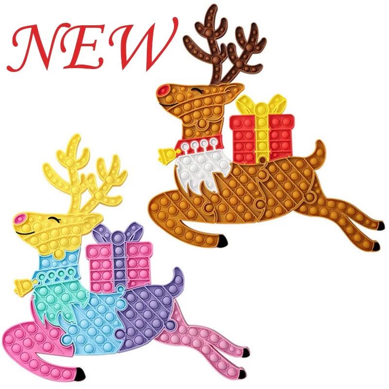 Big Size Pop Fidget Toys Antistress Toy Giant Push Bubble Christmas Elk Sensory Reliver Stress Adult Chlidren Gift