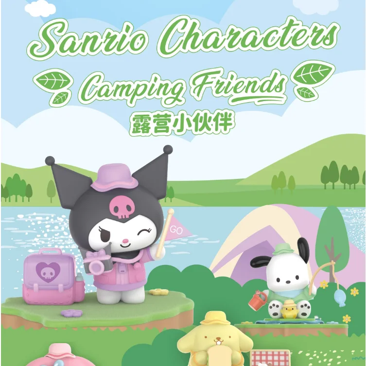 

Новинка Sanrio Кемпинг Друзья серии глухая коробка Kuromi Cinnamoroll почтовые Аниме Фигурки игрушки для девочек коллекционные украшения подарки