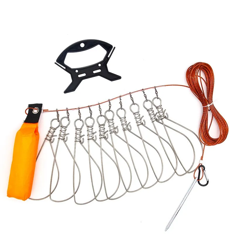 

Fishing Lock Buckle With Reel Stainless Steel Lanyard Live Fish Lock Belt Fishing Tackle Stringer Fishing Lock fish buckle tools