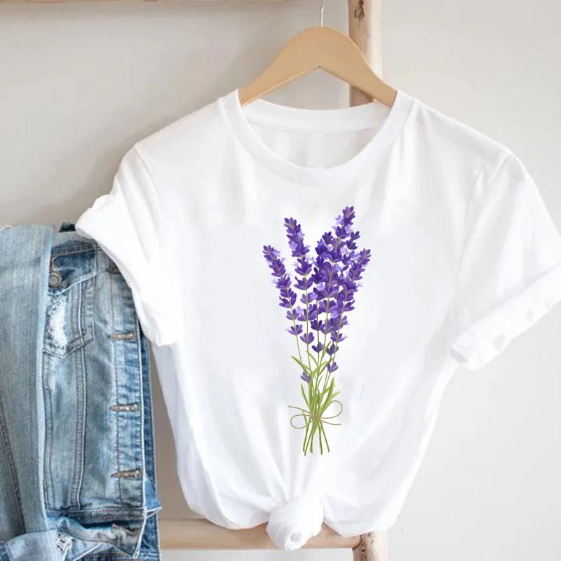 

Women Floral Flower Printing T-shirt 90s Cartoon Ladies Streetwear Fashion Tshirt Clothes Women Tee Top Female Graphic T-shirts