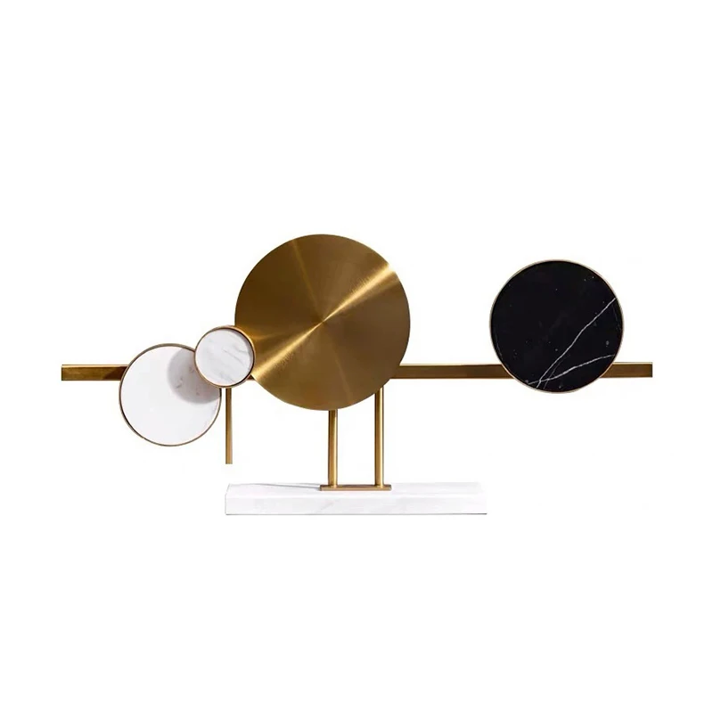 

2021 New Arrivals Home Decor Metal Marble Modern Round Shaped Home Studio Decor Ornaments Art Home Decor