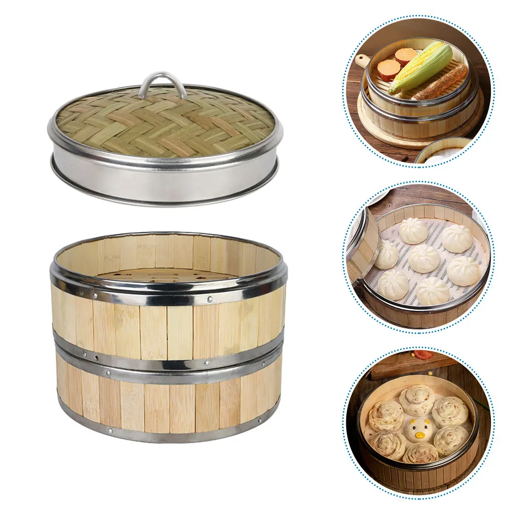 

Steamer Basket Bamboo Chinese Dim Sum Dumpling Baskets Pot Asian Rice Cookware Cooking Wooden Steamers Cooker Saucepans Organic