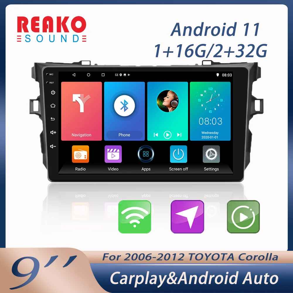 

Автомобильный мультимедийный проигрыватель с GPS-навигацией, WIFI, для Toyota Corolla 2006-2012