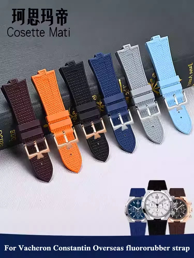 Фото Ремешок для часов из фторкаучука для Vacheron Constantin Overseas 47040 47450 49150, браслет FKM, аксессуары для часов, ремешок на запястье №3