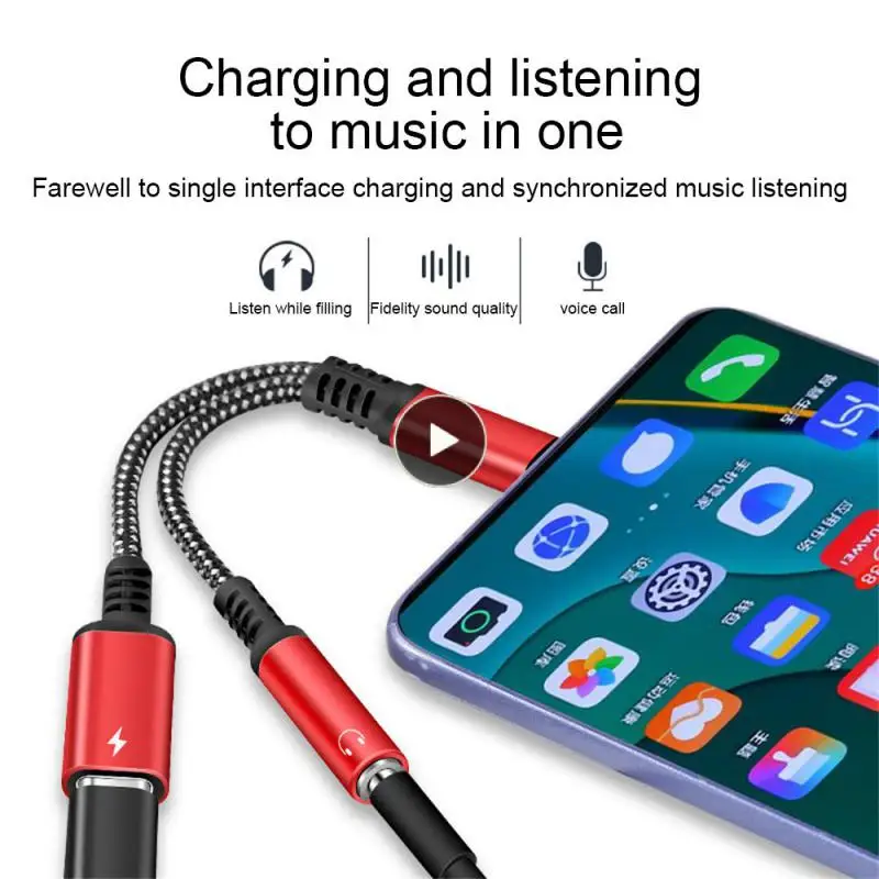 

Adapter 2-in-1 Fast Charging Headphone Adapters 3.5mm Pd30w/60w Data Cable Converter Aux Adapter Type C Cable