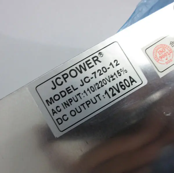 

Best quality 12V 60A 720W Switching Power Supply Driver for LED Strip AC 110-240V Input to DC 12V Free shipping