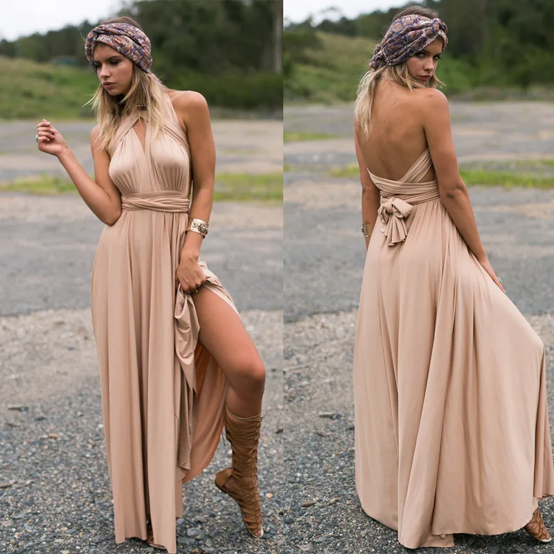 

Europe and The United States of 2022 summer hot sell multi-wear method sexy amazing multi-rope bandage red dress dress