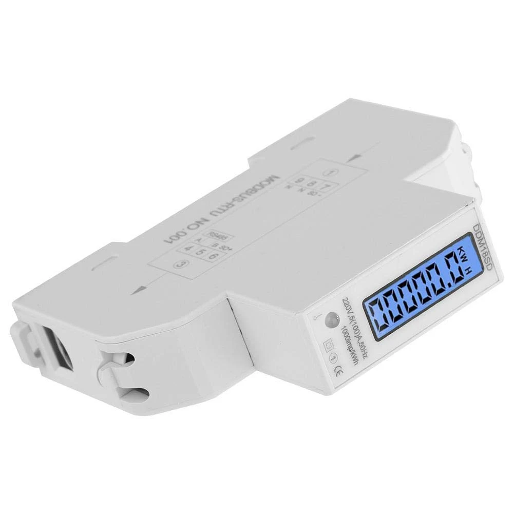 5-100A 220V счетчик энергии однофазный RS485 протокол MODBUS ЖК-дисплей с подсветкой